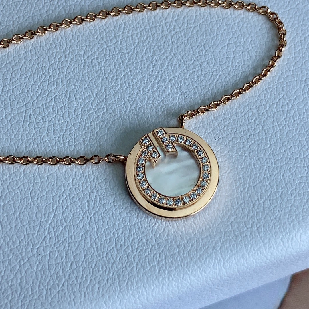 [Haelin Jewelry]T DIAMOND CIRCLE PEDANT NECKLACE