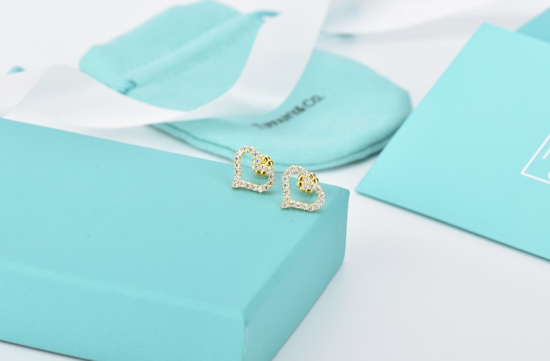[Haelin Jewelry]OPEN HEART STUD DIAMOND EARRINGS