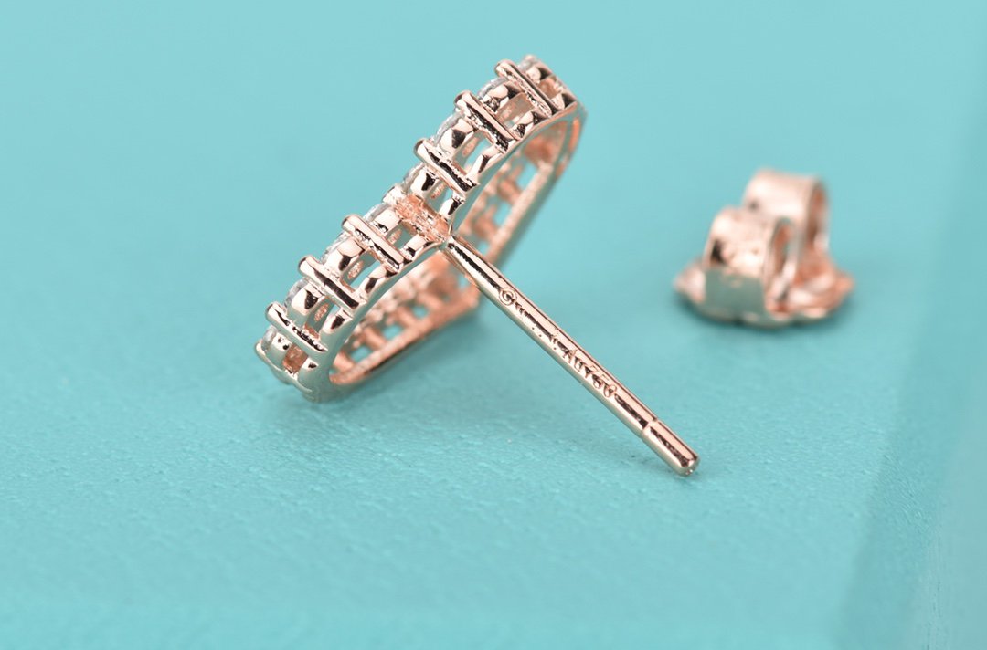 [Haelin Jewelry]OPEN HEART STUD DIAMOND EARRINGS