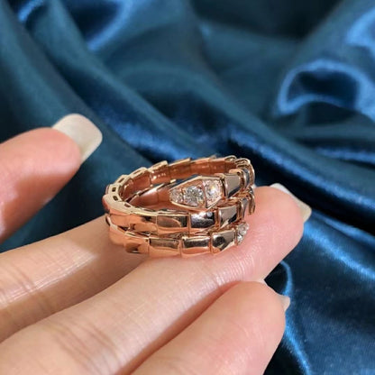 [⭐Haelin Jewelry]SERPENTS DOUBLE ROW DIAMOND RING