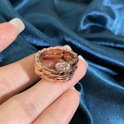 [⭐Haelin Jewelry]SERPENTS DOUBLE ROW DIAMOND RING