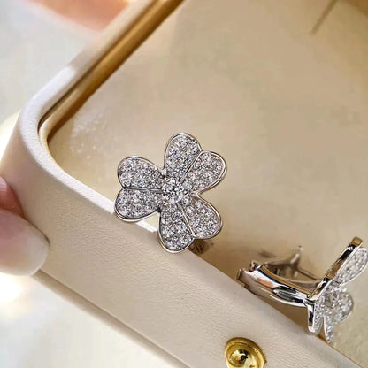 [⭐Haelin Jewelry]CLOVER COMOS DIAMOND EARRINGS SILVER