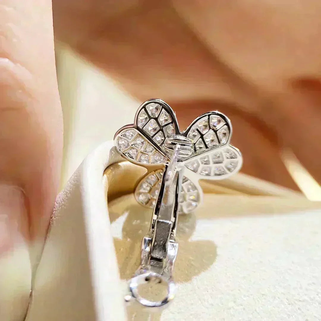 [⭐Haelin Jewelry]CLOVER COMOS DIAMOND EARRINGS SILVER
