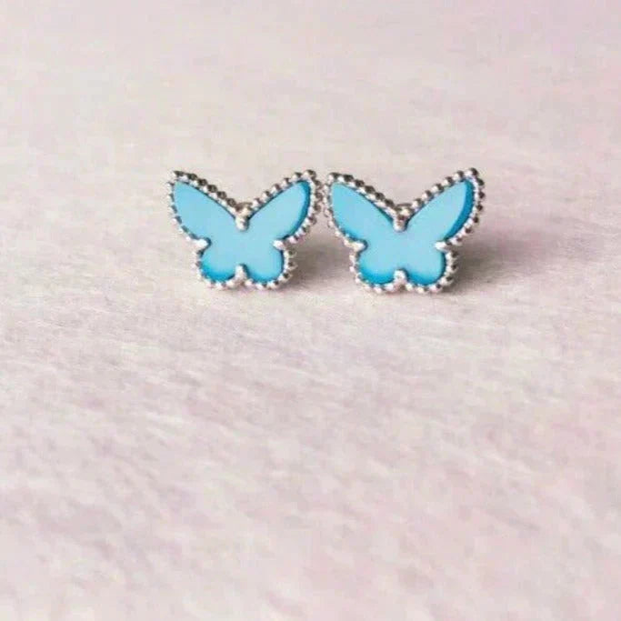 [⭐Haelin Jewelry]BUTTERFLY TURQUOISE EARRINGS SILVER
