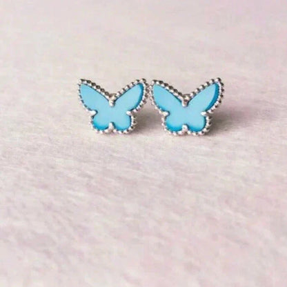 [⭐Haelin Jewelry]BUTTERFLY TURQUOISE EARRINGS SILVER