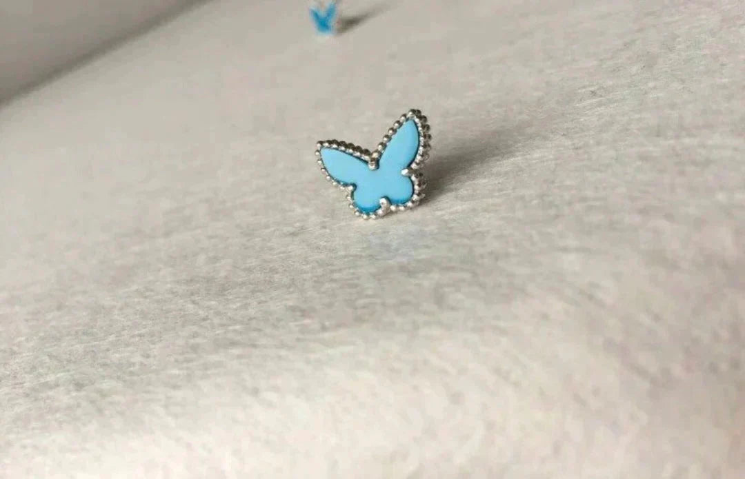 [⭐Haelin Jewelry]BUTTERFLY TURQUOISE EARRINGS SILVER