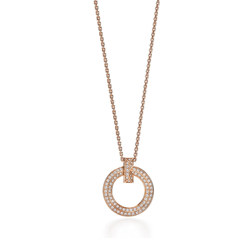 [Haelin Jewelry]T CIRCLE PEDANT DIAMOND NECKLACE