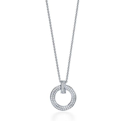 [Haelin Jewelry]T CIRCLE PEDANT DIAMOND NECKLACE