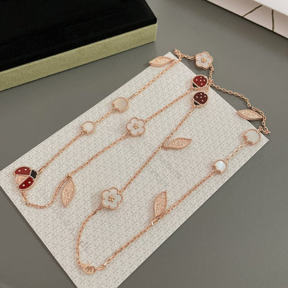 [⭐Haelin Jewelry]LUCKY SPRING 15 MOTIFS ROSE GOLD NECKLACE