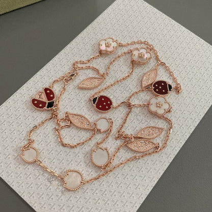 [⭐Haelin Jewelry]LUCKY SPRING 15 MOTIFS ROSE GOLD NECKLACE