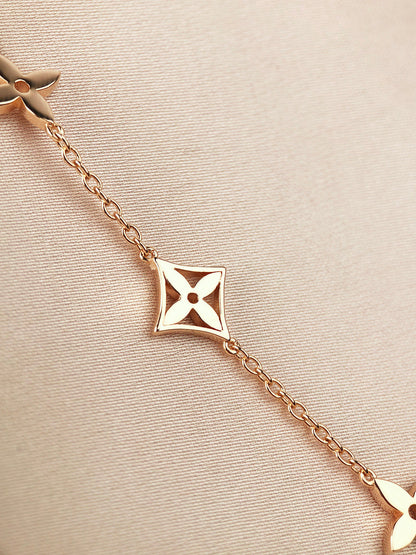 [⭐Haelin Jewelry]STAR AND SUN 7 MOTIFS GOLD BRACELET