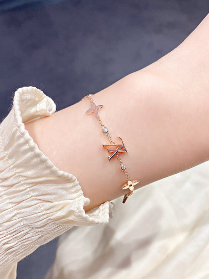 [⭐Haelin Jewelry]STAR AND SUN 7 MOTIFS GOLD BRACELET