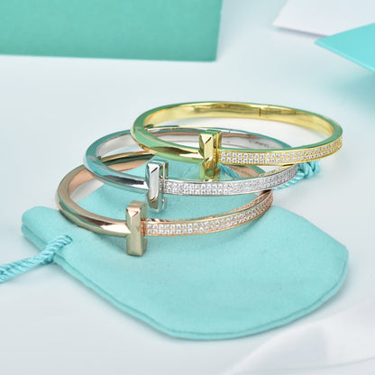 [Haelin Jewelry]WIDE DIAMONDS HINGED BANGLE