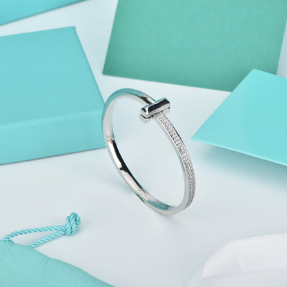 [Haelin Jewelry]WIDE DIAMONDS HINGED BANGLE