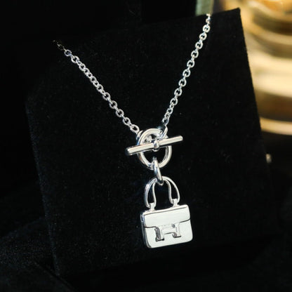 [⭐Haelin Jewelry]POP H PEDANT SILVER NECKLACE