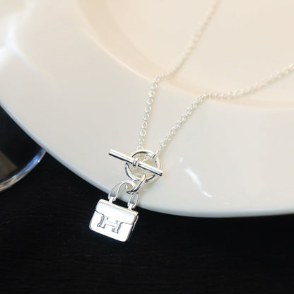 [⭐Haelin Jewelry]POP H PEDANT SILVER NECKLACE