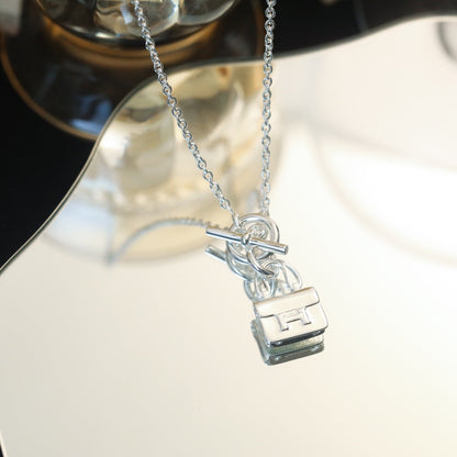 [⭐Haelin Jewelry]POP H PEDANT SILVER NECKLACE