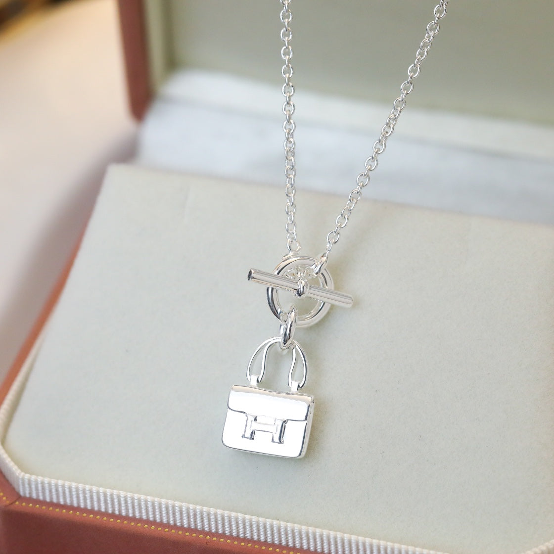 [⭐Haelin Jewelry]POP H PEDANT SILVER NECKLACE