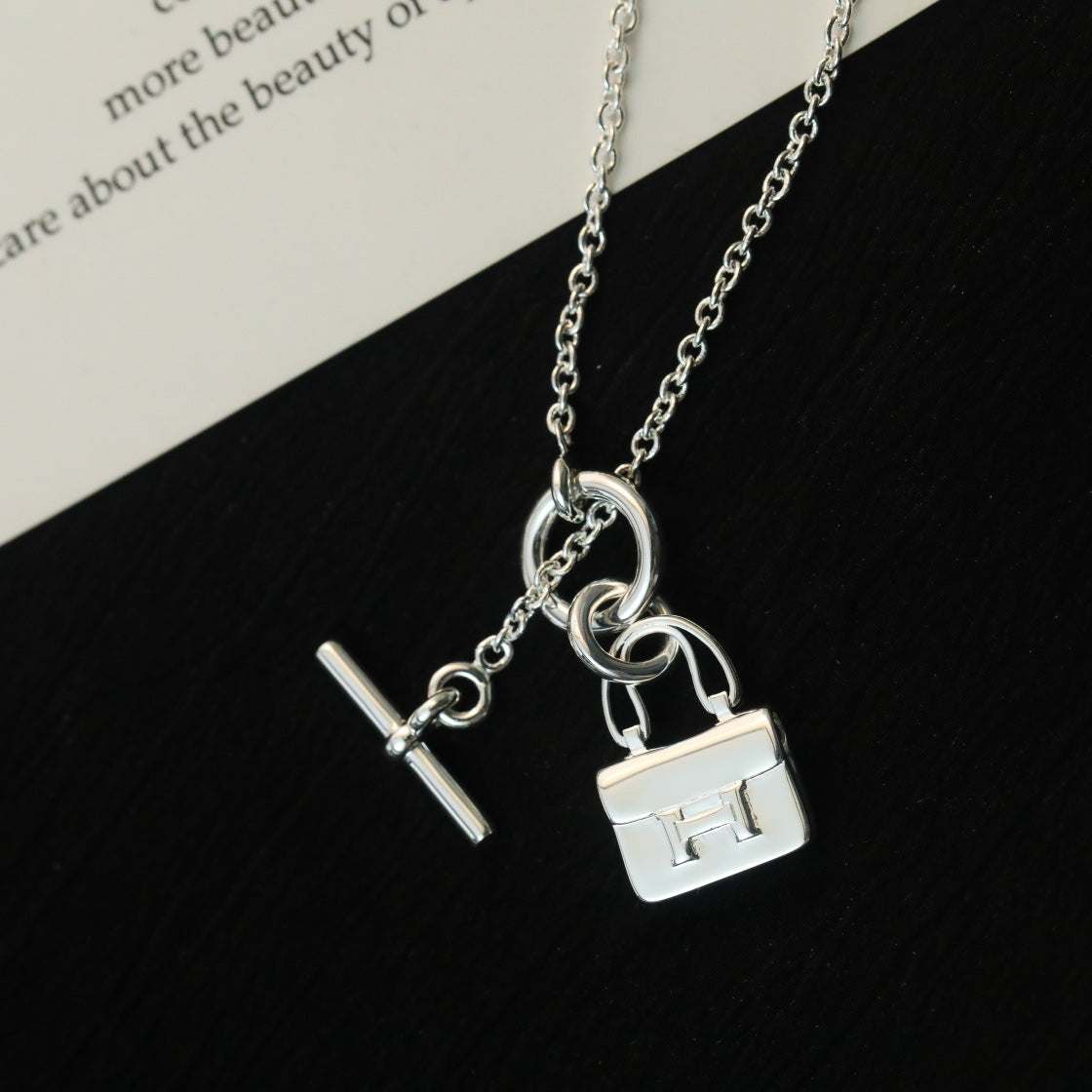 [⭐Haelin Jewelry]POP H PEDANT SILVER NECKLACE