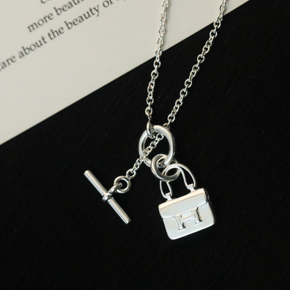 [⭐Haelin Jewelry]POP H PEDANT SILVER NECKLACE