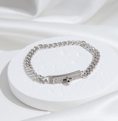 [⭐Haelin Jewelry]KELLY CHAIN SILVER DIAMOND BRACELET