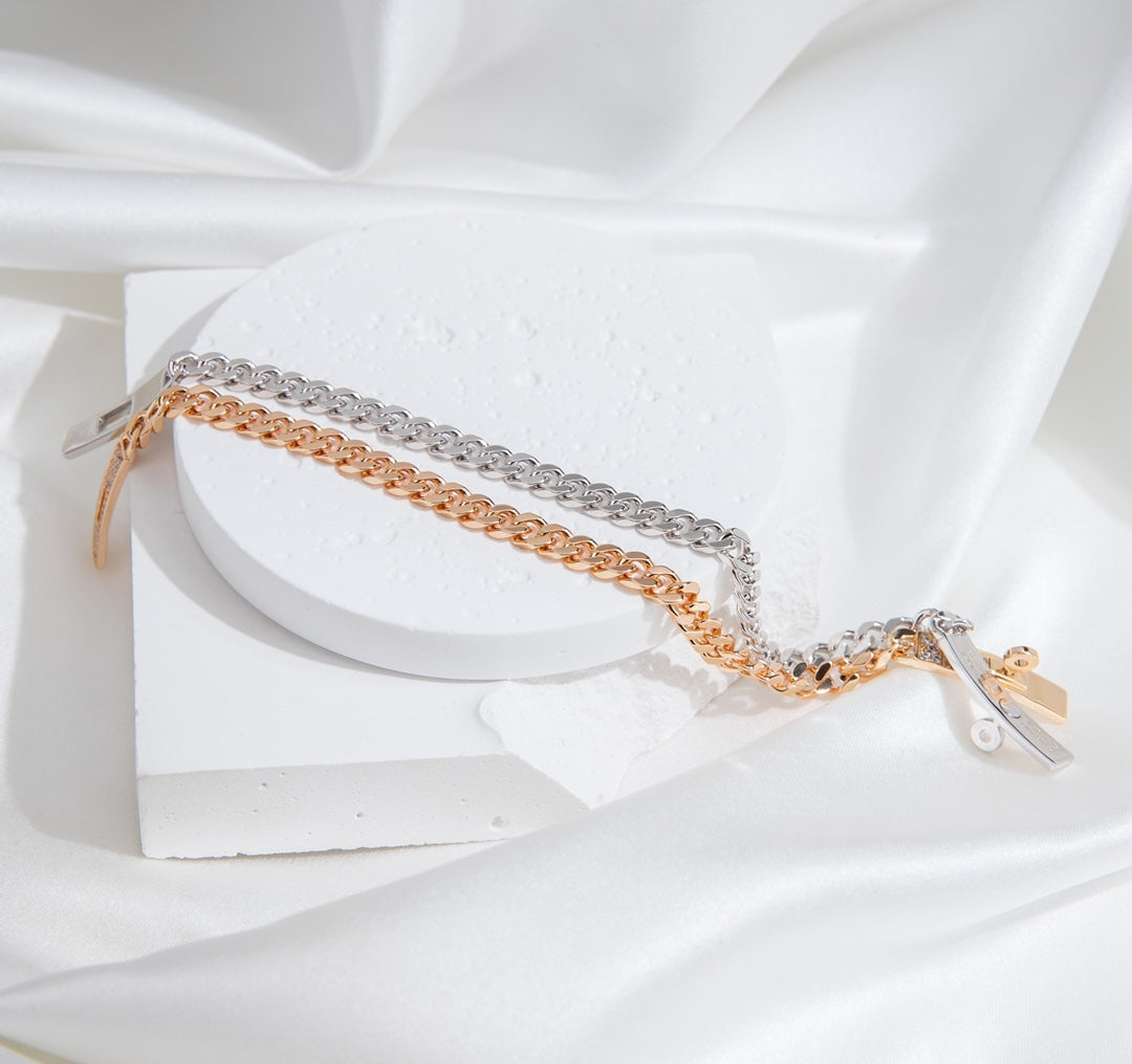 [⭐Haelin Jewelry]KELLY CHAIN SILVER DIAMOND BRACELET