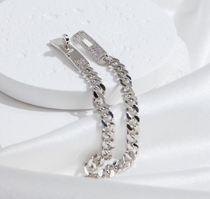 [⭐Haelin Jewelry]KELLY CHAIN SILVER DIAMOND BRACELET