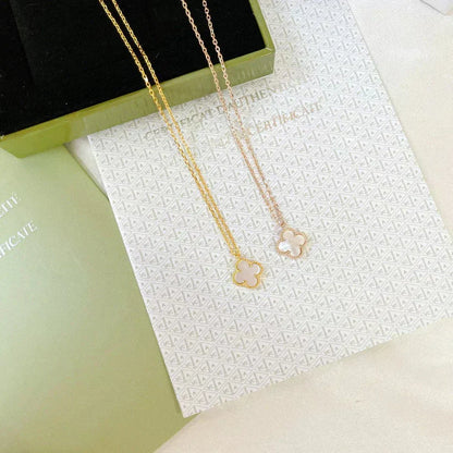 [⭐Haelin Jewelry]CLOVER MINI 9.5MM WHITE MOTHER-OF-PEARL NECKLACE