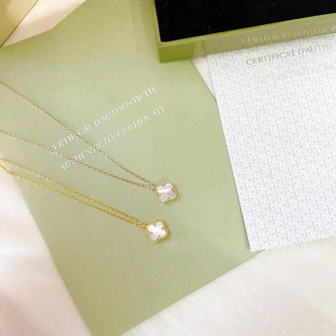 [⭐Haelin Jewelry]CLOVER MINI 9.5MM WHITE MOTHER-OF-PEARL NECKLACE