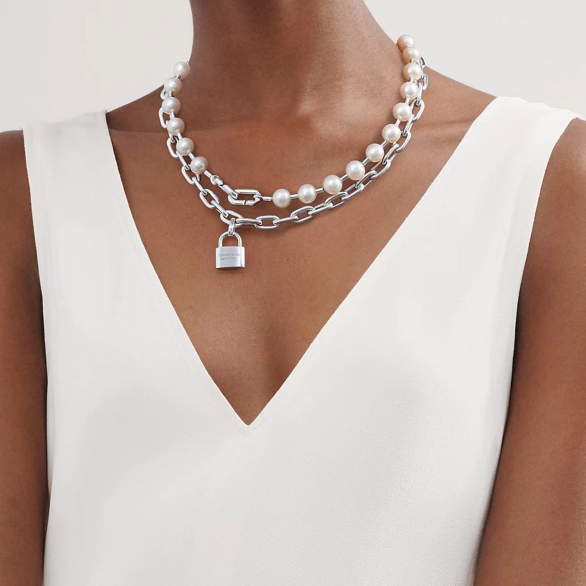 [Haelin Jewelry]HARDWEAR PEARL WRAP NECKLACE