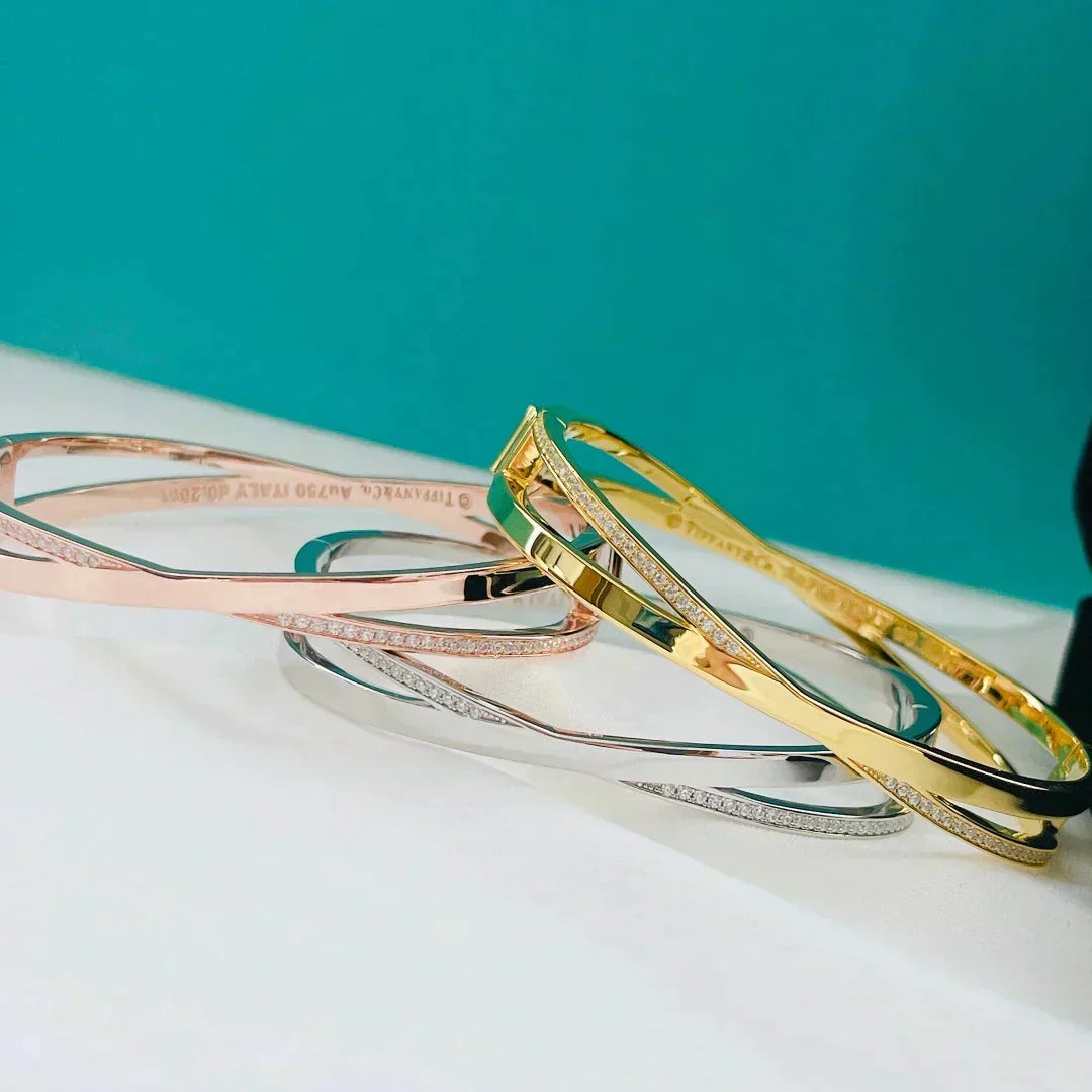 [Haelin Jewelry]NARROW HINGED BANGLEIN WITH DIAMONDS SMALL