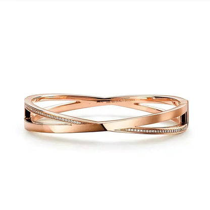 [Haelin Jewelry]NARROW HINGED BANGLEIN WITH DIAMONDS SMALL
