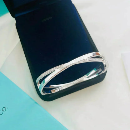 [Haelin Jewelry]NARROW HINGED BANGLEIN WITH DIAMONDS SMALL