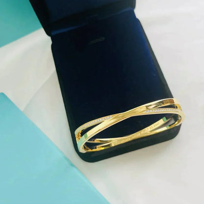 [Haelin Jewelry]NARROW HINGED BANGLEIN WITH DIAMONDS SMALL