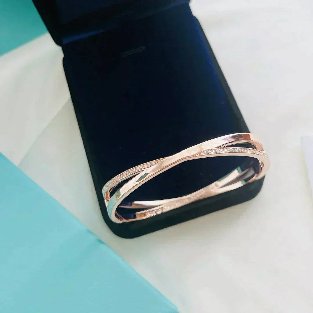 [Haelin Jewelry]NARROW HINGED BANGLEIN WITH DIAMONDS SMALL
