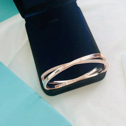 [Haelin Jewelry]NARROW HINGED BANGLEIN WITH DIAMONDS SMALL