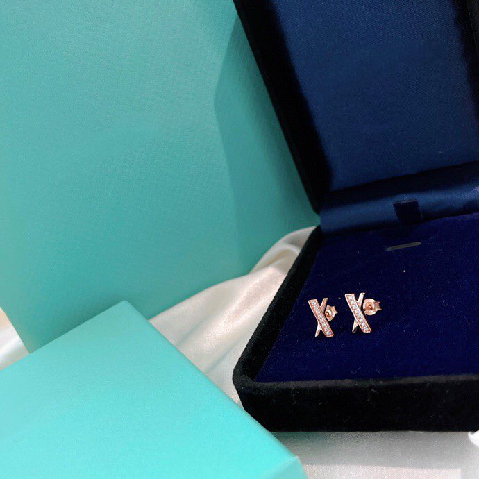 [Haelin Jewelry]X EARRINGS ROSE GOLD DIAMONDS