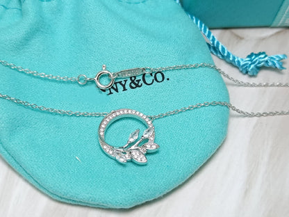 [Haelin Jewelry]DIAMOND VINE CIRCLE PENDANT PLATINUM NECKLACE