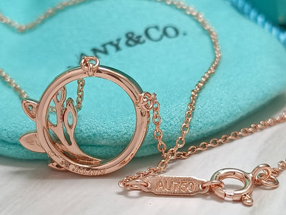 [Haelin Jewelry]DIAMOND VINE CIRCLE PENDANT PLATINUM NECKLACE