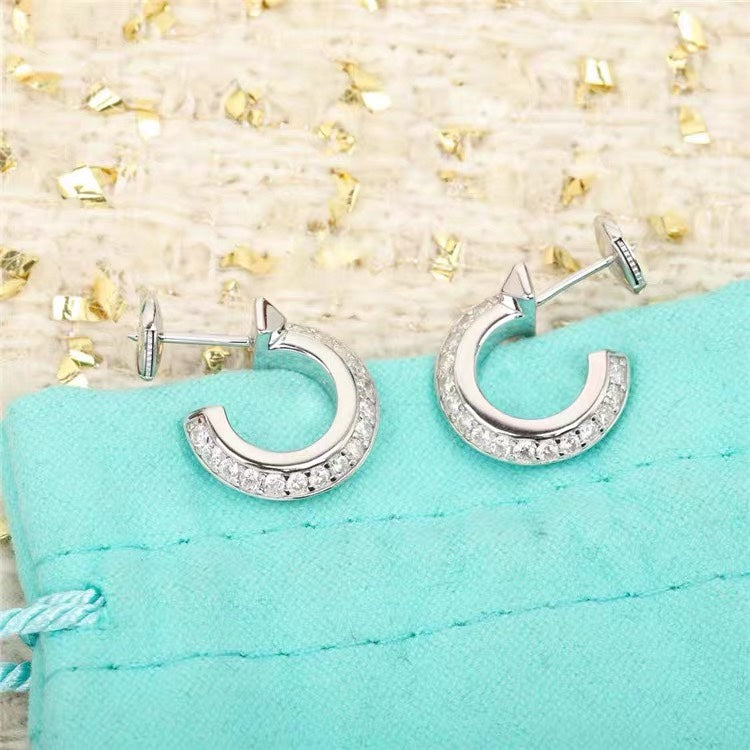 [Haelin Jewelry]HOOP EARRINGS IN ROSE GOLD WITH DIAMONDS