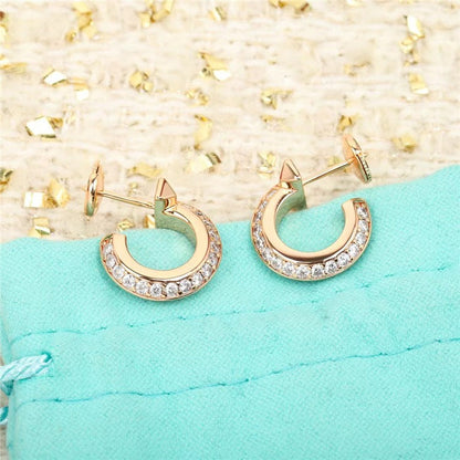 [Haelin Jewelry]HOOP EARRINGS IN ROSE GOLD WITH DIAMONDS
