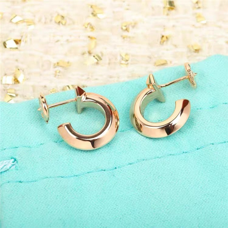 [Haelin Jewelry]HOOP EARRINGS IN ROSE GOLD WITH DIAMONDS