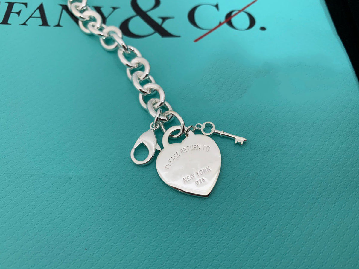 [Haelin Jewelry]KEY HEART CARD CHUNKY INTERLOCKING BRACELET LENGTH