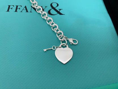 [Haelin Jewelry]KEY HEART CARD CHUNKY INTERLOCKING BRACELET LENGTH