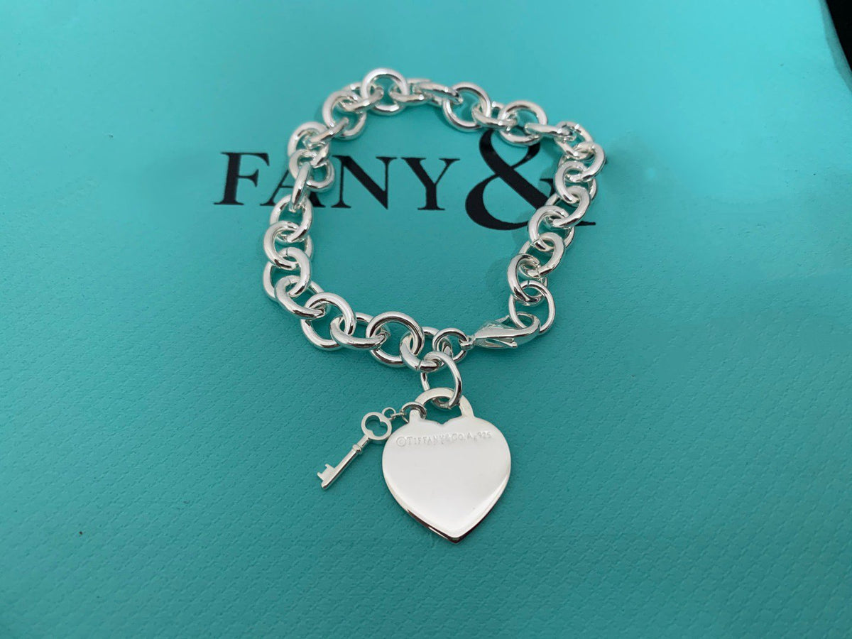 [Haelin Jewelry]KEY HEART CARD CHUNKY INTERLOCKING BRACELET LENGTH