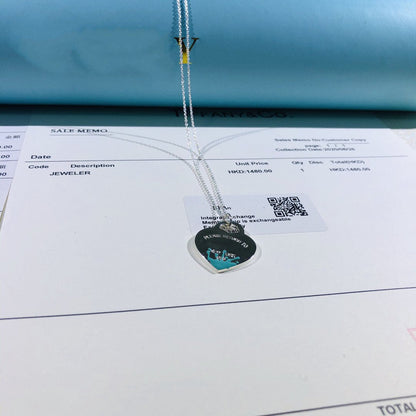 [Haelin Jewelry]COLOUR HEART SPLASH TAG NECKLACE