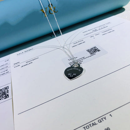 [Haelin Jewelry]COLOUR HEART SPLASH TAG NECKLACE