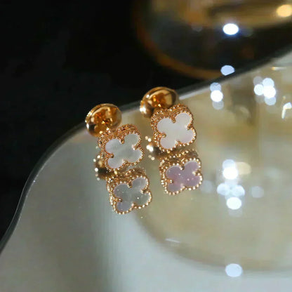 [⭐Haelin Jewelry]CLOVER MINI 9.5MM WHITE MOP EARRINGS