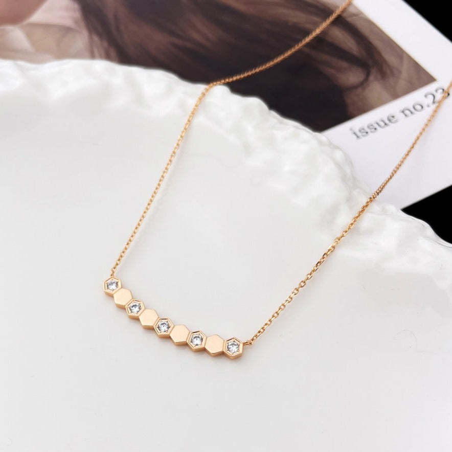 [⭐Haelin Jewelry]BEE MY LOVE DIAMOND NECKLACE