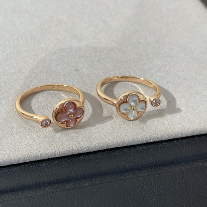 [⭐Haelin Jewelry]SUN 1 DIAMOND PINK MOP RING